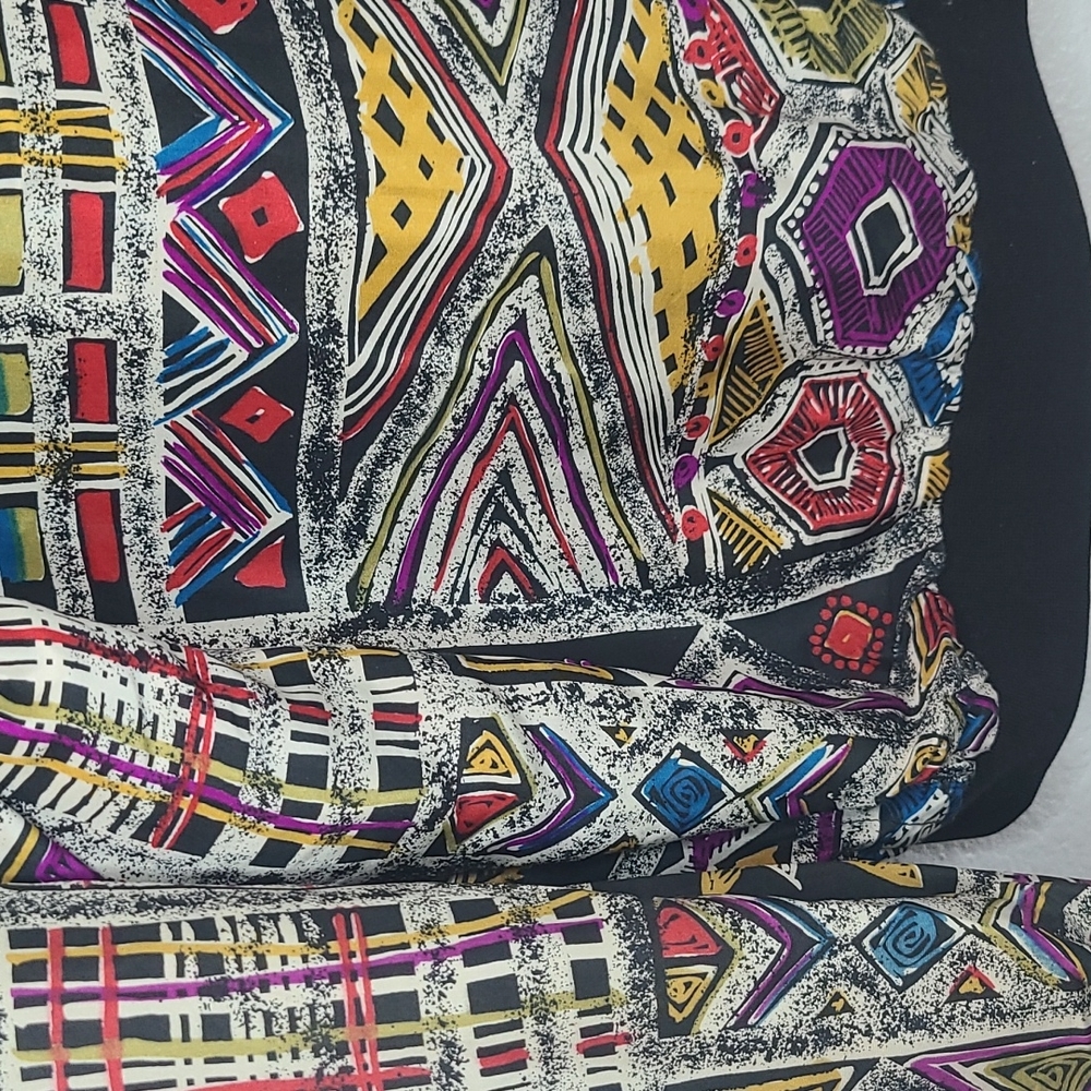 Retro August Silk abstract silk windbreaker jacket medium - Picture 10 of 12